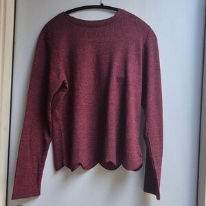 Sol Angeles Women L/S Tee color Burgundy size L.